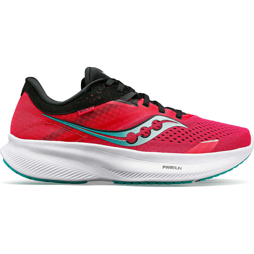 Women's Saucony Ride 16, Rose/Black, 10.5 B Medium
